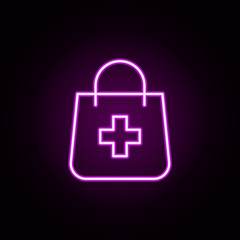 Poster - Shopping cart neon icon. Elements of medical set. Simple icon for websites, web design, mobile app, info graphics