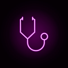 Poster - Stethoscope neon icon. Elements of medical set. Simple icon for websites, web design, mobile app, info graphics