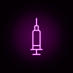 Poster - Syringe neon icon. Elements of medical set. Simple icon for websites, web design, mobile app, info graphics