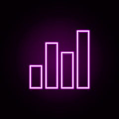 Poster - bar chart neon icon. Elements of Minimal universal theme set. Simple icon for websites, web design, mobile app, info graphics