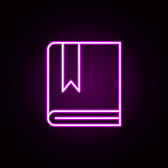 Poster - book neon icon. Elements of Minimal universal theme set. Simple icon for websites, web design, mobile app, info graphics