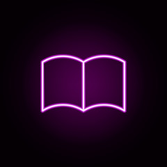 Poster - book with bookmark neon icon. Elements of Minimal universal theme set. Simple icon for websites, web design, mobile app, info graphics