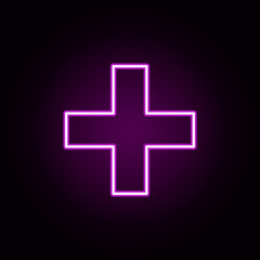 Poster - hospital neon icon. Elements of Minimal universal theme set. Simple icon for websites, web design, mobile app, info graphics