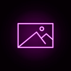 Poster - image neon icon. elements of minimal universal theme set. simple icon for websites, web design, mobi