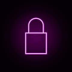 Poster - locked neon icon. Elements of Minimal universal theme set. Simple icon for websites, web design, mobile app, info graphics