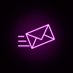 Poster - mailing neon icon. Elements of Minimal universal theme set. Simple icon for websites, web design, mobile app, info graphics