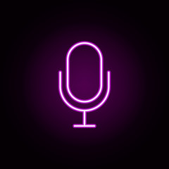 Poster - microphone neon icon. Elements of Minimal universal theme set. Simple icon for websites, web design, mobile app, info graphics