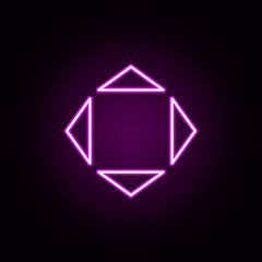Poster - move neon icon. Elements of Minimal universal theme set. Simple icon for websites, web design, mobile app, info graphics