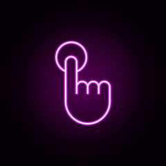 Poster - touch neon icon. Elements of Minimal universal theme set. Simple icon for websites, web design, mobile app, info graphics