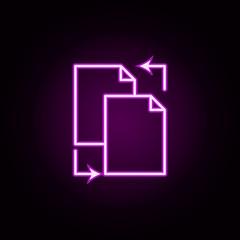 Poster - transfer files neon icon. Elements of Minimal universal theme set. Simple icon for websites, web design, mobile app, info graphics