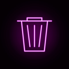 Poster - trash neon icon. Elements of Minimal universal theme set. Simple icon for websites, web design, mobile app, info graphics