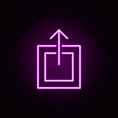 Poster - upload neon icon. Elements of Minimal universal theme set. Simple icon for websites, web design, mobile app, info graphics