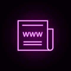 Poster - web news neon icon. Elements of Minimal universal theme set. Simple icon for websites, web design, mobile app, info graphics