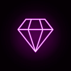 Poster - wip, diamond neon icon. Elements of Minimal universal theme set. Simple icon for websites, web design, mobile app, info graphics