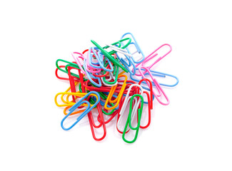 Paper clips isolated on white background