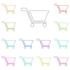 Poster - Shopping Cart multi color icon. Simple thin line, outline vector of web icons for UI and UX, website or mobile application