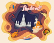 © Johnstocker - Paper cut design of Tourist Travel Thailand