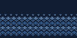 Indigo blue leaf stripes shapes. Vector border pattern seamless striped background. Hand drawn floral geometric leaves illustration. Trendy retro home decor, mens shirting fashion print, ribbon trim