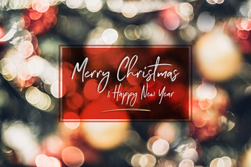 Leinwandbilder - Abstract blur decoration ball and light string on christmas tree with bokeh light background.winter holiday seasonal.