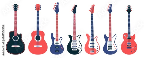 Electric guitars and acoustic different designs Fototapet