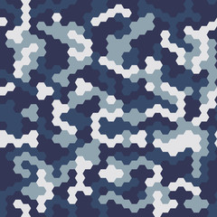 Poster - Seamless pattern. Abstract military or police camouflage background. Made from geometric square shapes. Vector illustration.