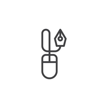 Pen tool line icon. linear style sign for mobile concept and web design. Designer tool outline vector icon. Symbol, logo illustration. Pixel perfect vector graphics