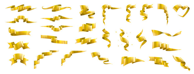 Wall Mural - golden ribbon on white background. vector illustration