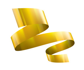 Wall Mural - golden ribbon on white background. Vector illustration