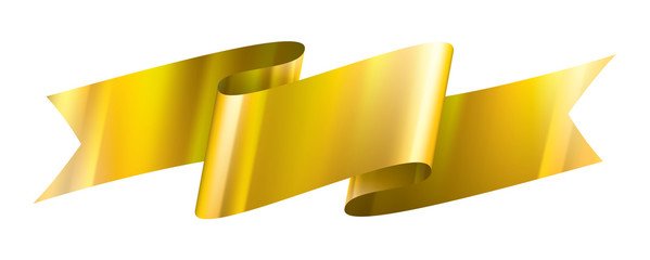 Wall Mural - golden ribbon on white background. vector illustration
