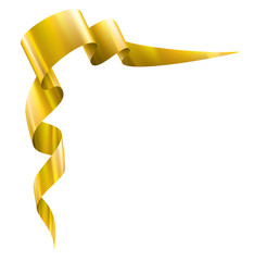 Wall Mural - golden ribbon on white background. Vector illustration