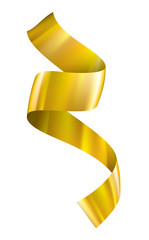Wall Mural - golden ribbon on white background. Vector illustration