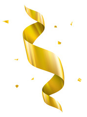 Wall Mural - golden ribbon on white background. Vector illustration