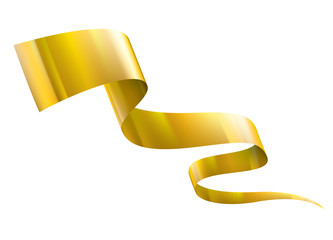 Wall Mural - golden ribbon on white background. Vector illustration