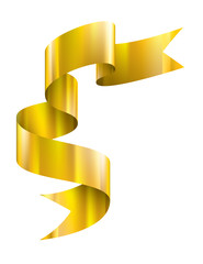 Wall Mural - golden ribbon on white background. Vector illustration