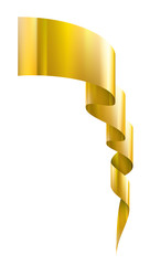 Wall Mural - golden ribbon on white background. Vector illustration
