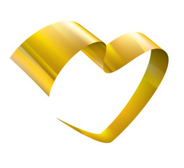 Wall Mural - golden ribbon on white background. Vector illustration