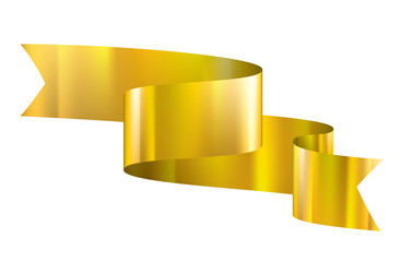 Wall Mural - golden ribbon on white background. Vector illustration