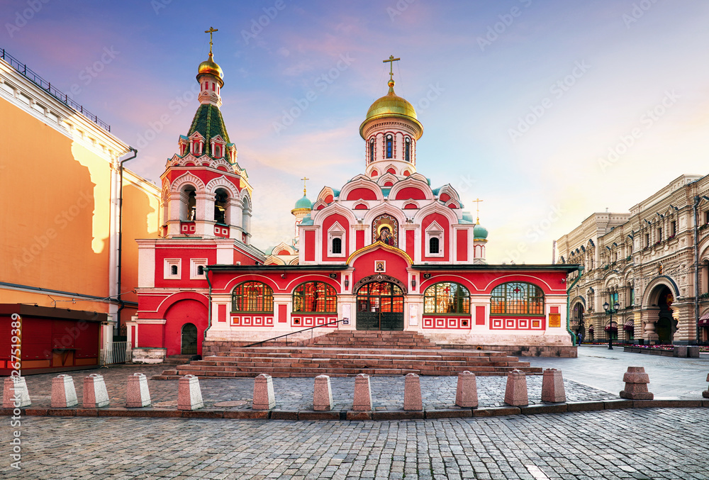 Moscow, Russia - Kazan cathedral on Red Square - obrazy, fototapety, plakaty 