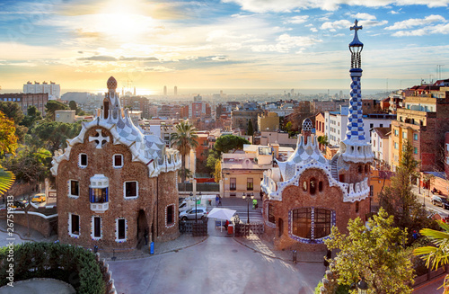Barcelona, Park Guell, Spain - nobody Canvas Print