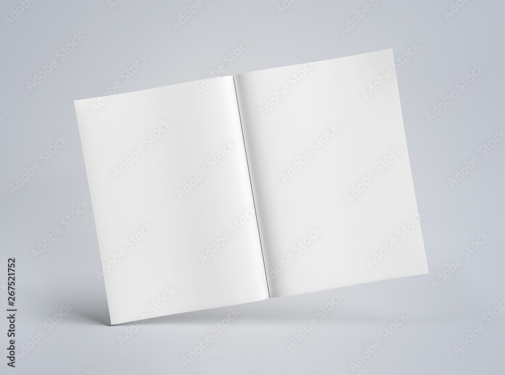 Blank A4 floating magazine Mockup isolated on white background 3D ...