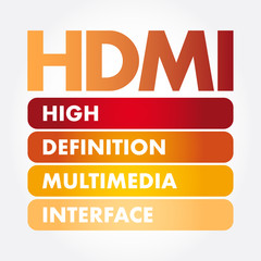 Aufkleber - HDMI - High Definition Multimedia Interface acronym, technology concept background
