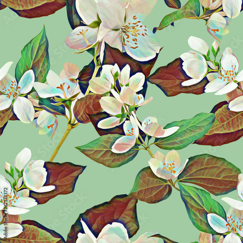 Jasmine seamless pattern.