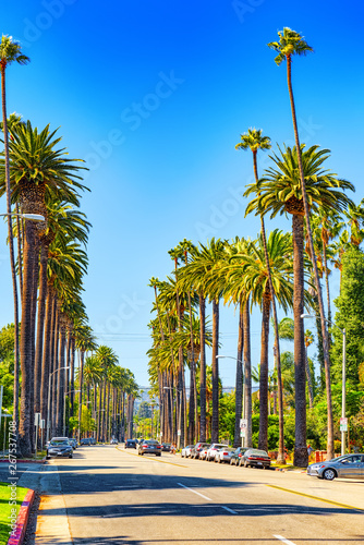 Cuadros en Lienzo Urban views of the Beverly Hills area and residential buildings on the Hollywood hills