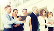 © Syda Productions - people, technology, work and corporate concept - business team with tablet pc computers at office