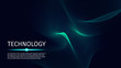 3d abstract digital technology background. Futuristic sci-fi user interface concept with gradient dots and lines. Big data, artificial intelligence, music hud. Blockchain and cryptocurrency. Vector