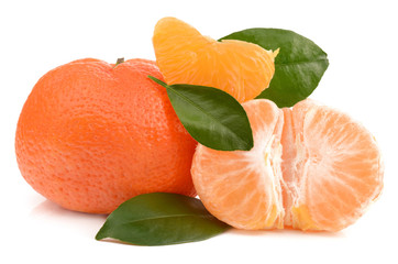 Poster - Tangerine on a white background