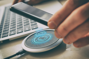 Smartphone charging on a wireless charger