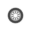 Truck wheel flat vector icon