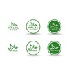 © Vdant85 - Set of halal logo design vector illustration. Halal food emblem certificate tag. Food product dietary label on white background.