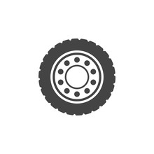 Truck Wheel Flat Vector Icon